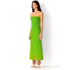 The Wolf Gang Sumnor Knit Maxi Dress Lime, Size M